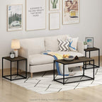 Furinno Camus Modern Living Room Coffee Table with 2 End Tables Set, Columbia Walnut