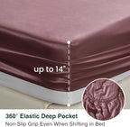 Love's cabin Twin Satin Sheets Sets - 3 Piece Rose Taupe Silky Bed Sheets with Deep Pockets, Luxury Silk Feel Satin Twin Size Sheet Set Bedding Set (1 Flat Sheet,1 Fitted Sheet,1 Pillow case)