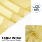 Chyhomenyc Sheer Valances for Windows 2 Pack, Small Valance for Living Room Bathroom Cafe Laundry Basement, Lightweight Rod Pocket Voile Curtain, Mustard Yellow, 42Wx14L Inches