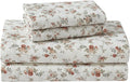 Laura Ashley - Flannel Sheets Twin Size, Anti-Pilling & Wrinkle Resistant Cotton, Touchably Soft for All-Season Comfort - Bed Sheets with Matching Pillowcase & Fitted Sheet (Le Fleur Orange)
