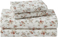 Laura Ashley - Flannel Sheets Full Size, Anti-Pilling & Wrinkle Resistant Cotton, Touchably Soft for All-Season Comfort - Bed Sheets with Matching Pillowcases & Fitted Sheet (Le Fleur Orange)
