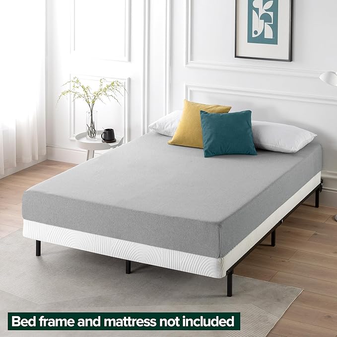 ZINUS 4 Inch Box Spring with Cover, No Assembly Mattress Foundation, Sturdy Metal Structure, Full, White