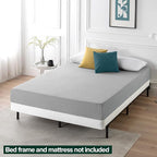 ZINUS 4 Inch Box Spring with Cover, No Assembly Mattress Foundation, Sturdy Metal Structure, Queen, White