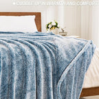 Exclusivo Mezcla Plush Fuzzy Fleece Bed Blanket King Size, Super Soft, Fluffy and Warm Blankets, Suitable for All Seasons (Mixed Teal, 90x104 Inches)
