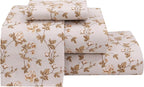 RUVANTI Flannel Sheets Queen Size - 100% Cotton Double Brushed Bed Sheets, Deep Pockets 16 Inches Queen Sheet Set, All Seasons Breathable & Extra Soft - Warm & Cozy, 4 Piece, Dazzale