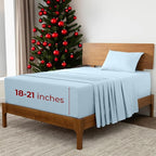Mellanni Extra Deep Twin Sheets - 3 PC Iconic Collection Bedding - Hotel Luxury, Ultra Soft, Cooling Bed Sheets - Wrinkle, Fade, Stain Resistant (Twin, Aqua)