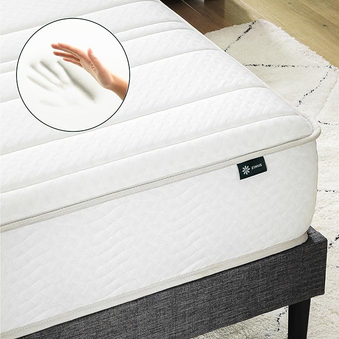 ZINUS 6 Inch Foam and Spring Hybrid Mattress [New Version], Twin, Medium Firmness, Durable Support, Certified Safe Foams & Fabric, Mattress in A Box