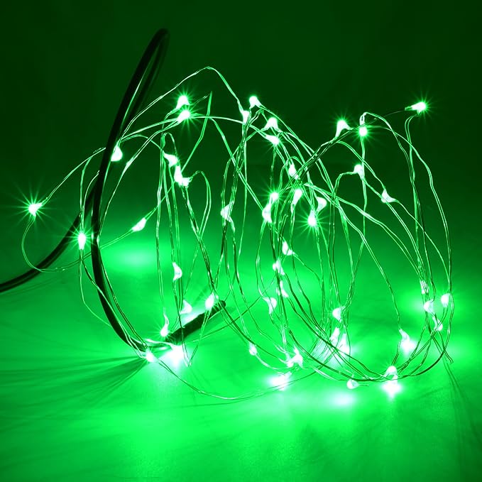 Karlling USB Plug in LED Fairy Lights,2 Packs of 50 LED Bulbs 16 Ft Silver Wire Waterproof Starry String Lights for Bedroom Patio Garden Party Wedding Commercial Lighting (Green)