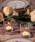 LETINE 72-Pack Votive Candle Holders Designed for Wedding Decor - Glass Candle Holder & Tea Lights Candle Holder - Candle Holders for Christmas, Wedding Centerpieces, Thanksgiving