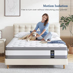 Coolvie King Mattress 12 Inch Hybrid Mattresses King Size Bed Mattress in A Box Mattresses Individual Pocket Springs with Memory Foam Layer Provide Motion Isolation & Cool Sleep