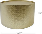 Christopher Knight Home Rache Modern Round Coffee Table with Hammered Iron, Gold, 26. 00” L x 26. 00” W x 17. 00” H
