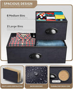 Sorbus Dresser with 8 Drawers - Chest Organizer Unit with Steel Frame Wood Top & Handle Easy Pull Fabric Bins for Clothes - Wide Storage Furniture for Bedroom, Hallway, Living Room, Nursery & Closet