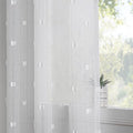 MYSKY HOME White Curtains for Bedroom 63 Inch Length Long Sheer Curtains for Kids Room Nursery Curtains with White Patched Design Rod Pocket Privacy Window Drapes Dining Room 52" x 63" 2 Panels