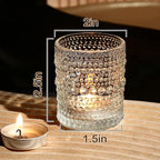48 Packs Votive Candle Holders, Clear Tea Lights Candle Holders Bulk Tealight Candle Holder for Table Glass Holder for Wedding Decoration