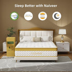 Cooling Gel Memory Foam Hybrid Mattress, 12 Inch King Size Mattress in A Box with Pocket Springs for Back Pain & Pressure Relief, Medium Firm Feeling with CertiPUR-US Certified Foam