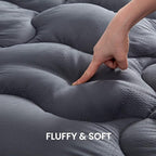 SLEEP ZONE Twin Mattress Topper Cooling Mattress Pad Cover Fluffy Down Alternative Bed Topper 8-21 Inch Deep Pocket, Twin