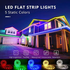 LED Rope Lights, 33Feet Green Flat Flexible Strip Light, Plug in Novelty Lighting, Connectable and Waterproof for Home Christmas Holiday Garden Patio Party Decoration