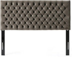 Christopher Knight Home Jezebel Velvet Headboard, Queen / Full, Grey / Black Steel