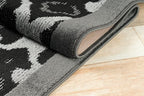 Custom Length Cut to Size Fleur de Lis Inspired Carpet Runner Rug for Hallways, Non Slip Rubber Backed, 31 inch Wide X Customized Length, Royal Grey, 31 inch X 8 feet
