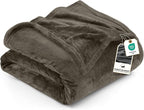 Utopia Bedding Fleece Blanket Queen Size Brown 300GSM Luxury Fuzzy Soft Anti-Static Microfiber Bed Blanket (90x90 Inch)