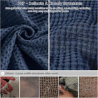 PHF Pre-Washed Cotton Waffle Weave Blanket Throw Size for Bed Couch,Snag Proof Spring Summer Lightweight Breathable,Oeko-TEX Certified,Machine Washable, Home Decor Gift，Dark Navy