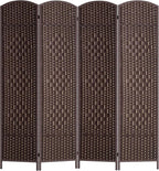 FDW Room Divider 6FT Wooden Screen Folding Privacy Screens Portable Wall Dividers for Home Office Bedroom, Dark Brown