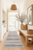 RUG BRANCH Havana 2' x 6' (2' X 5'11") Scandinavian Indoor Runner Rug, Contemporary, Blue Brown - Entryway, Hallway, Bathroom, and Kitchen