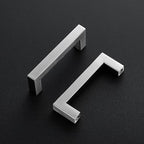 Ravinte 10 Pack 3-1/2 Inch Kitchen Square Cabinet Handles Satin Nickel Pulls Brushed Nickel Kitchen Cabinet Hardware Handles for Cupboard Drawer Pulls