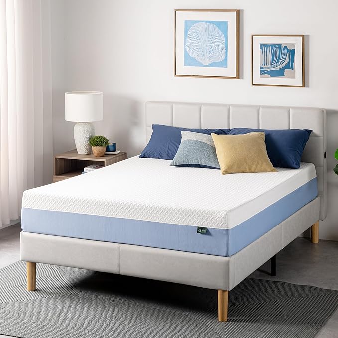 ZINUS 10 Inch Queen Cooling Essential Memory Foam Mattress [NewVersion], Fiberglass Free, Medium Feel, Breathable Cooling Layers, Certified Safe Materials