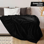 Utopia Bedding Fleece Blanket Queen Size Black 300GSM Luxury Anti-Static Fuzzy Soft Microfiber Bed Blanket (90x90 Inch)
