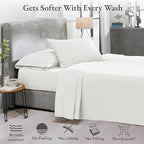 2-Pack Twin XL Sheet Set - 400 Thread Count Sateen 100% Cotton Twin XL Sheet Sets - Soft, Breathable & Cooling Sheets, Wrinkle Resistant, 2 Sets of Deep Pocket Bed Sheets - Ivory (Pale Tone)