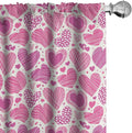 Ambesonne Valentines Window Curtains, Romantic Heart Shapes with Many Different Designs Polka Dots Crossed Lines, Lightweight Decorative Panels Set of 2 with Rod Pocket, 56" x 63", Pink White