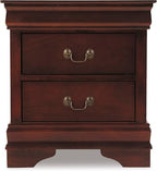 Signature Design by Ashley Alisdair Traditional 2 Drawer Nightstand, 23.75" Tall, Dark Brown