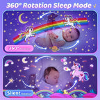 PIKOY Unicorn Toys for Girls Gifts, 15 Films+15 Lullaby Sound Machine for Kids Night Light Projector, Remote+Rechargeable Night Light for Kids Gifts, 360 °Rotation Princess Mermaid Toddler Girl Toys