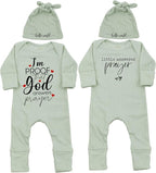 Little Answered Prayer Bodysuit Infant Romper Baby Announcement 0-3 Months Clothes Cute Religious Boys Girls Outfit