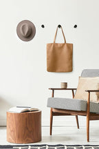 Wooden Black Wall Hooks - Pack of 4 - Wall Mounted Decorative Hook - Modern Wood Pegs for Hanging Hat, Coat, Towel - Purse and Backpack Hanger for Entryway