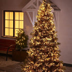 Dazzle Bright Christmas String Lights, 100 LED 33 FT Connectable Fairy Lights with 8 Modes, Waterproof Christmas Decorations for Indoor Outdoor Holiday Party Home Tree Decor (Warm White)