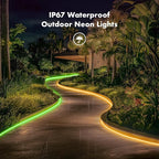Neon Rope Lights, JIAMEI 100FT RGB LED Strip Lights, App Control, IR Remote, Music Syncing, Outdoor IP67 Waterproof, Flexible Strip Cuttable for Bedroom, Gaming, Party(2 Rolls of 50FT)