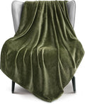 Exclusivo Mezcla Fleece Throw Blanket for Couch, Sofa, 300GSM Super Soft and Warm Blankets, Olive Green Throw All Season Use, Cozy, Plush, Lightweight, 50x60 Inches