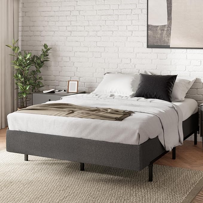 ZINUS 9 Inch WonderBox(TM) Smart Box Spring, Quick Assembly Mattress Foundation, Durable Metal Frame, King, Grey