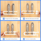 Vmaisi 10 Pack Baby Sliding Cabinet Locks - Adjustable U Shaped Child Safety Locks,Childproof Latches for Kitchen Bathroom Storage Cupboards Doors, Handles and Knobs White (10)