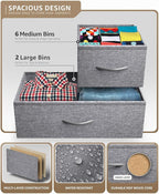 Sorbus Dresser with 8 Drawers - Chest Organizer Unit with Steel Frame Wood Top & Handle Easy Pull Fabric Bins for Clothes - Wide Storage Furniture for Bedroom, Hallway, Living Room, Nursery & Closet
