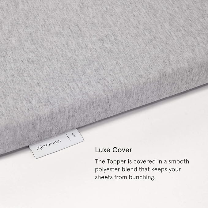 Tuft & Needle Mattress Topper, Twin XL Size, 2 inches of our Breathable, Supportive Adaptive Foam, Luxe Gray Cover, CertiPUR-US and Greenguard Gold Certified