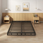 EMODA 5 Inch Box Spring Queen Size Bed Base, Heavy Duty Metal Queen Mattress Foundation with Fabric Cover, Easy Assembly