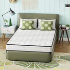 PayLessHere | 8 Inch Full Mattress | Medium Firm Hybrid Mattress | White | with High-Density Foam and Breathable Cover | Pocket Spring Design, Pressure Relief | Bed in a Box, CertiPUR-US Certified