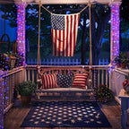 JMEXSUSS 4 Pack 50LED Red White Blue Fairy Lights Battery Operated for 4th of July, Patriotic Lights for Independence Day Decorations