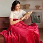 Exclusivo Mezcla Extra Large Fleece Throw Blanket for Couch, Sofa, 300GSM Super Soft and Warm Blankets, Red Throw All Season Use, Cozy, Plush, Lightweight, 50x70 Inches
