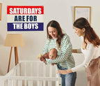 Boys Nursery Rectangular Canvas Banner-Flag Wall Sign for Baby Boys Kids Toddler,Playroom Bedroom Dorm Reading Room Wall Decor-Baby Shower Birthday Christmas Gift-Saturday are for Boy