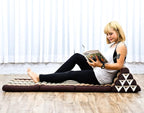 Leewadee - Comfortable Japanese Floor Mattress - Thai Floor Bed with Triangle Cushion - Futon Mattress - Thai Massage Mat, 67 x 21 inches, Brown, Kapok Filling