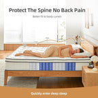 Queen Mattresses, 10 Inch Mattress Queen Size with Pocket Spring and Memory Foam for Pressure Relief, Motion Isolation, Edge Support, Medium Firm Mattress in a Box, CertiPUR-US, White